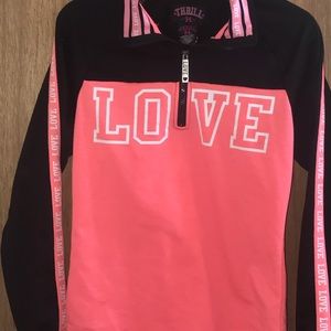 Orange & Black spandex jog set w/ love